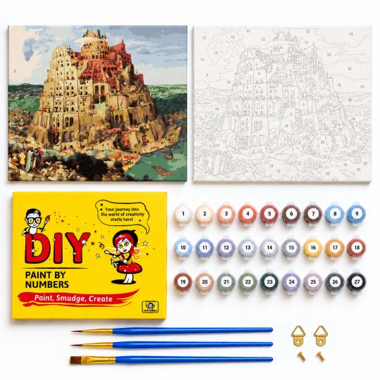 Paint by Numbers Tower of Babel PIETER BRUEGEL Picture 50x40 cm, photo 2