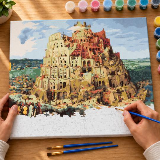 Paint by Numbers Tower of Babel PIETER BRUEGEL Picture 50x40 cm, photo 6
