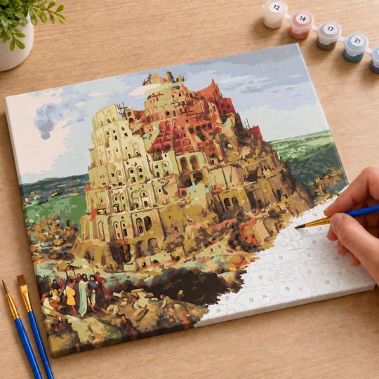Paint by Numbers Tower of Babel PIETER BRUEGEL Picture 50x40 cm, photo 7