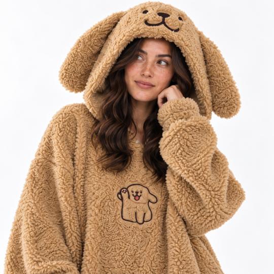 Pluszowe Onesie Teddy Piesek kigurumi dla dorosłych, zdjęcie 8