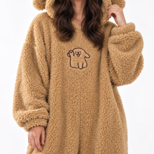 Pluszowe Onesie Teddy Piesek kigurumi dla dorosłych, zdjęcie 9