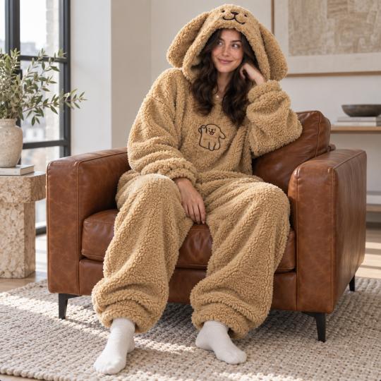 Pluszowe Onesie Teddy Piesek kigurumi dla dorosłych, zdjęcie 11