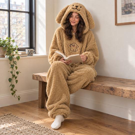 Pluszowe Onesie Teddy Piesek kigurumi dla dorosłych, zdjęcie 14