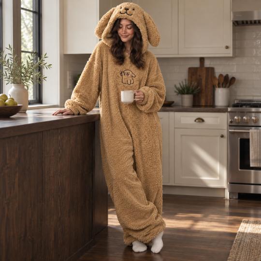 Pluszowe Onesie Teddy Piesek kigurumi dla dorosłych, zdjęcie 15