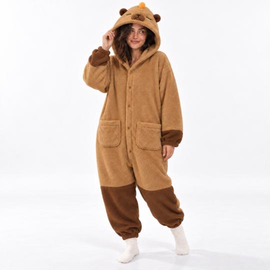 Pluszowe Onesie Teddy Kapibara kigurumi dla dorosłych, zdjęcie 6