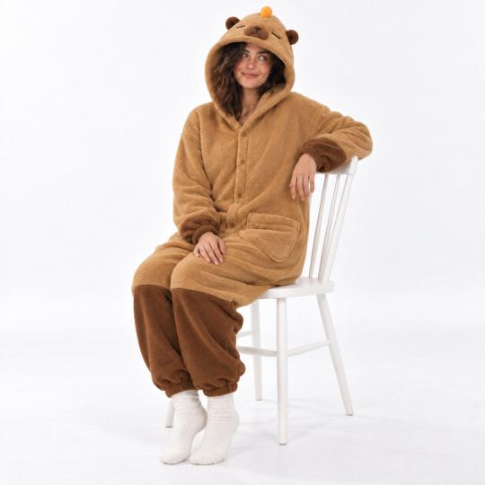 Pluszowe Onesie Teddy Kapibara kigurumi dla dorosłych, zdjęcie 7