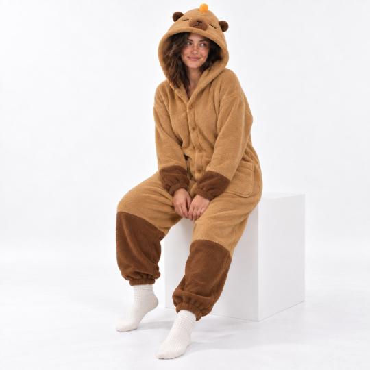 Pluszowe Onesie Teddy Kapibara kigurumi dla dorosłych, zdjęcie 10