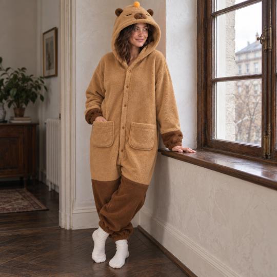 Pluszowe Onesie Teddy Kapibara kigurumi dla dorosłych, zdjęcie 12