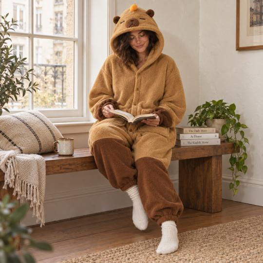 Pluszowe Onesie Teddy Kapibara kigurumi dla dorosłych, zdjęcie 14
