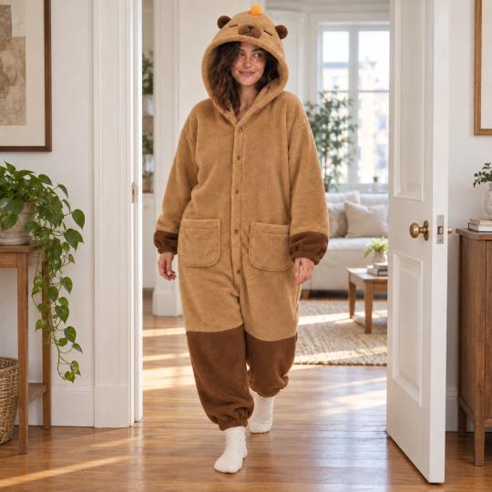 Pluszowe Onesie Teddy Kapibara kigurumi dla dorosłych, zdjęcie 16
