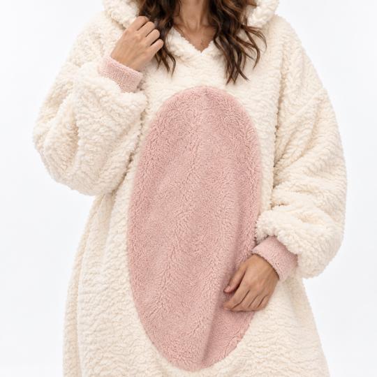 Pluszowe Onesie Teddy Biały Piesek kigurumi dla dorosłych, zdjęcie 9