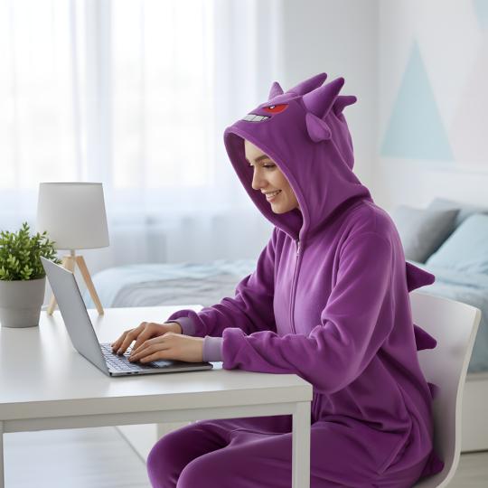 Piżama Onesie Kigurumi Przebranie Pokemon Gengar, zdjęcie 8