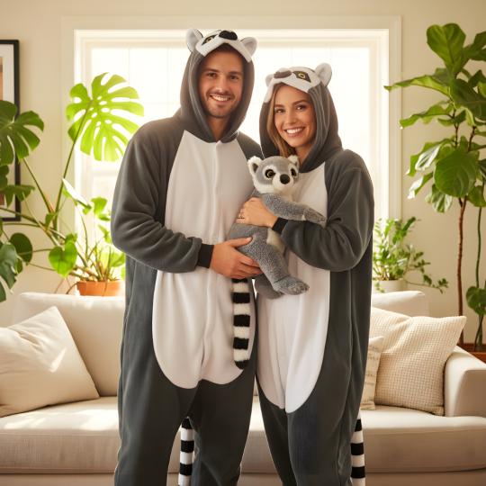 Piżama Onesie Kigurumi Kostium Przebranie Lemur, zdjęcie 2