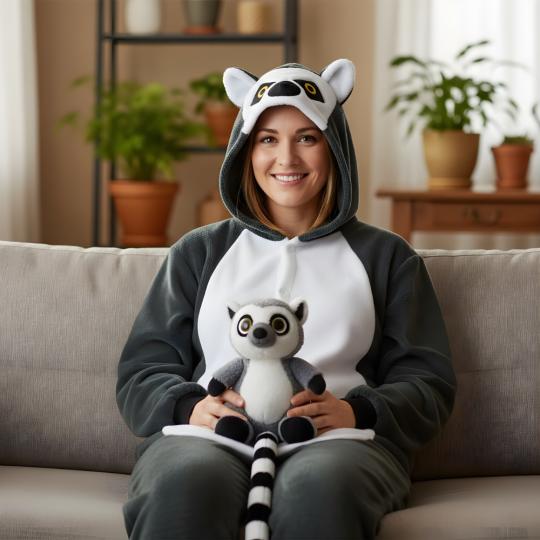 Piżama Onesie Kigurumi Kostium Przebranie Lemur, zdjęcie 9