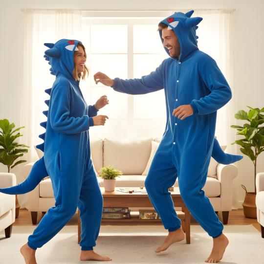 Piżama Onesie Kigurumi Kostium Pokemon Niebieski Gengar, zdjęcie 7