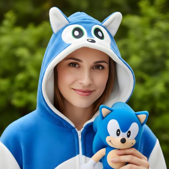 Piżama Onesie Kigurumi Kostium Przebranie Sonic, zdjęcie 3