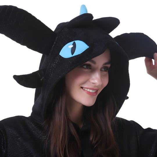 Piżama Onesie Kigurumi Przebranie Szczerbatek Niebieski, zdjęcie 4