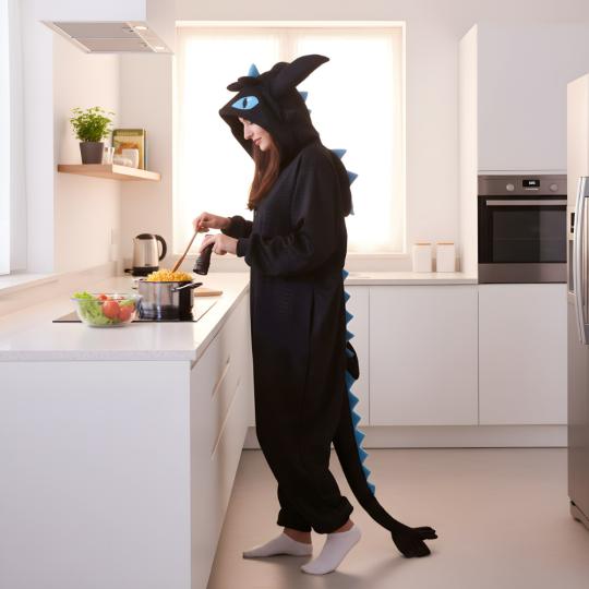 Piżama Onesie Kigurumi Przebranie Szczerbatek Niebieski, zdjęcie 8