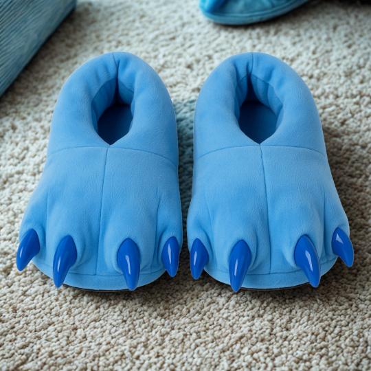 Miękkie Kapcie Dziecięce Łapy Stitch 3D Niebieskie z Pazurami, zdjęcie 6